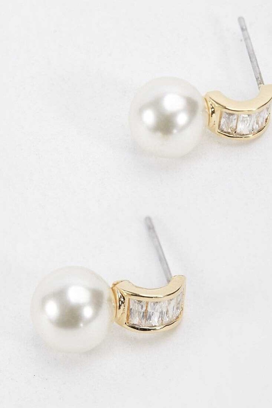 Boxed Gifts | Joularie Gold Tone Drop Pearl Earrings