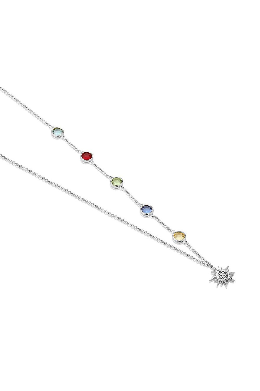 Boxed Gifts | Newbridge Silverware Jewellery Coloured Stone Necklace In Silver