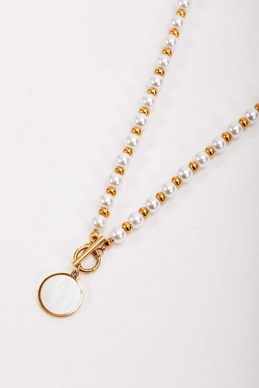 Boxed Gifts | Joularie Beaded T-Bar Pendant Necklace