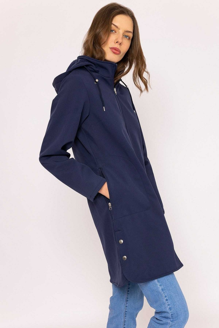 Coats & Jackets | Kelly & Grace Weekend Soft Shell Jacket In Navy