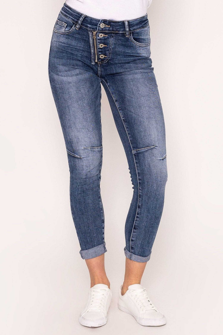 Jeans & Trousers | J'aime la Vie Button Detail Jeans In Denim