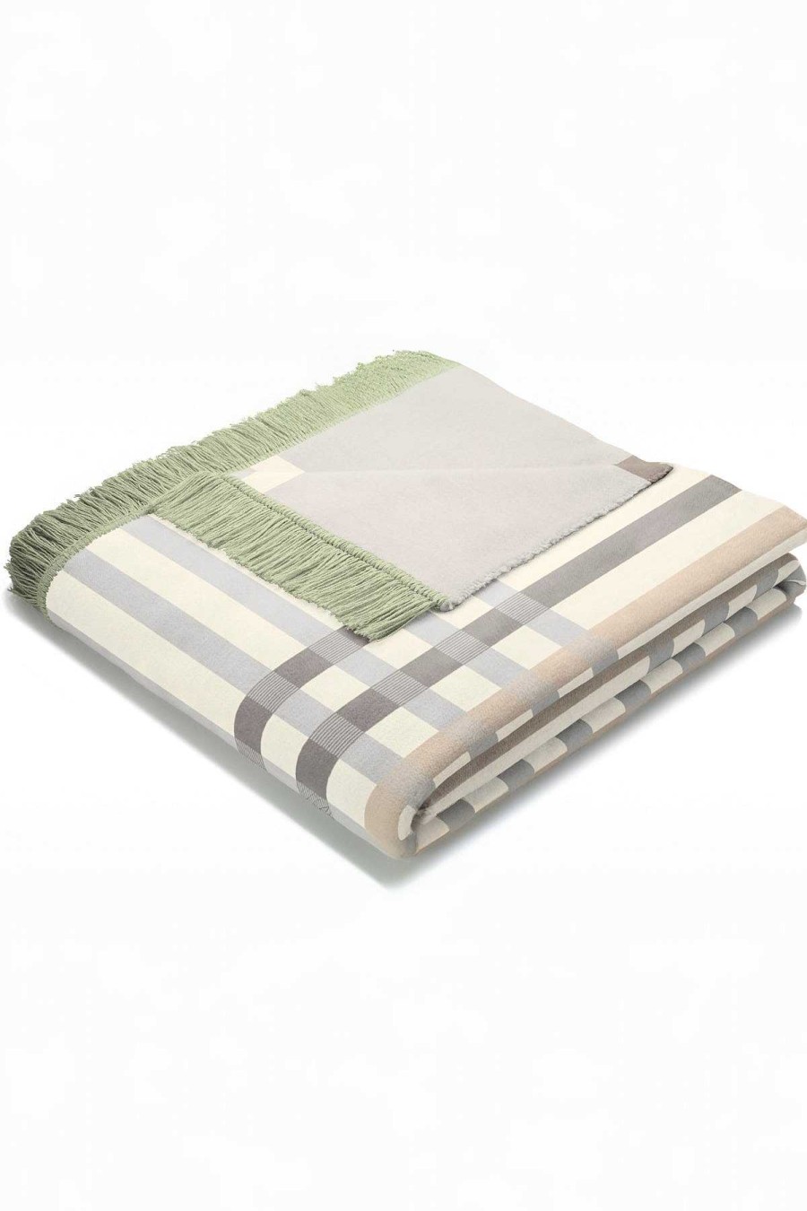 Homeware | Biederlack Border Check Green Blanket