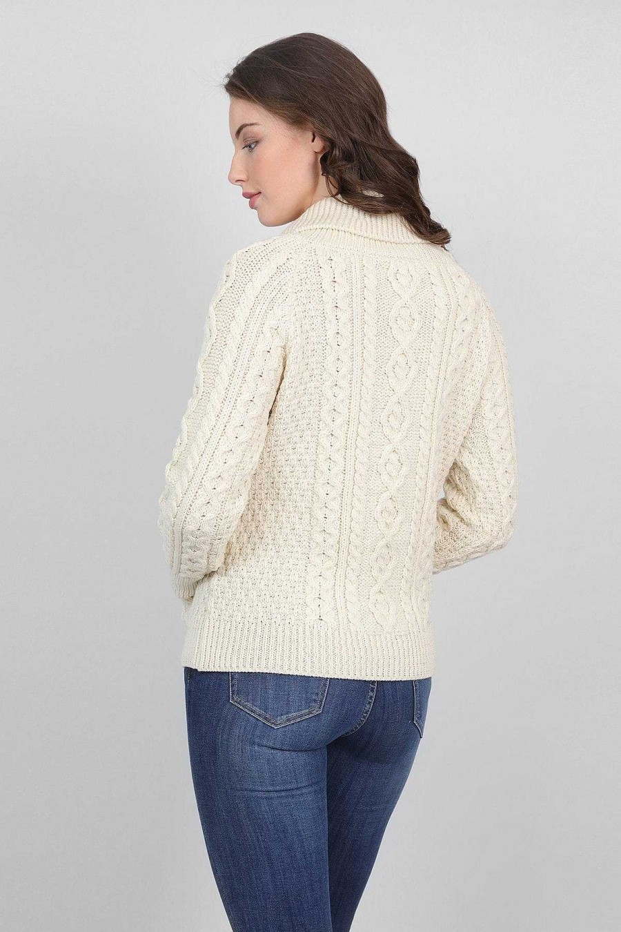 Jumpers & Cardigans | Aran Woollen Mills Turtle Neck Sweater In Cream