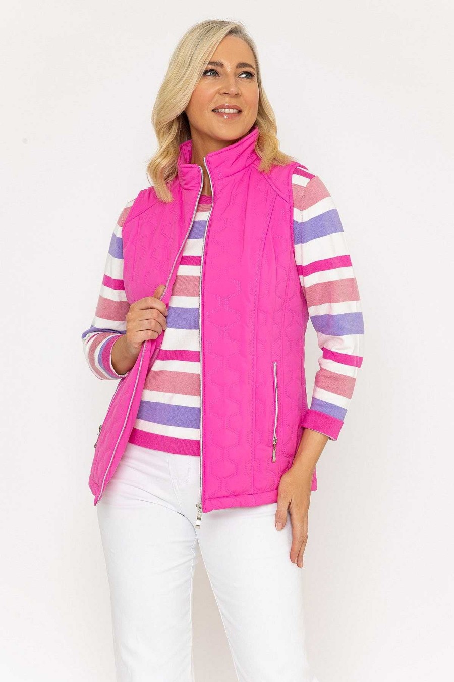 Coats & Jackets | Voulez Vous Pink Quilted Gilet