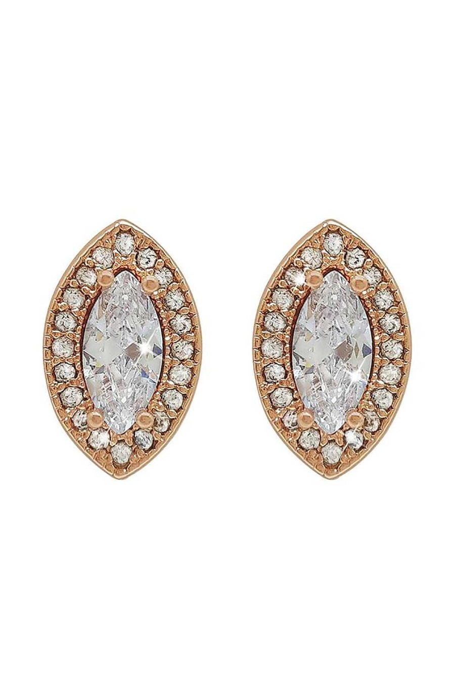 Boxed Gifts | Tipperary Crystal Jewellery Rose Gold Marquise Cut Earrings