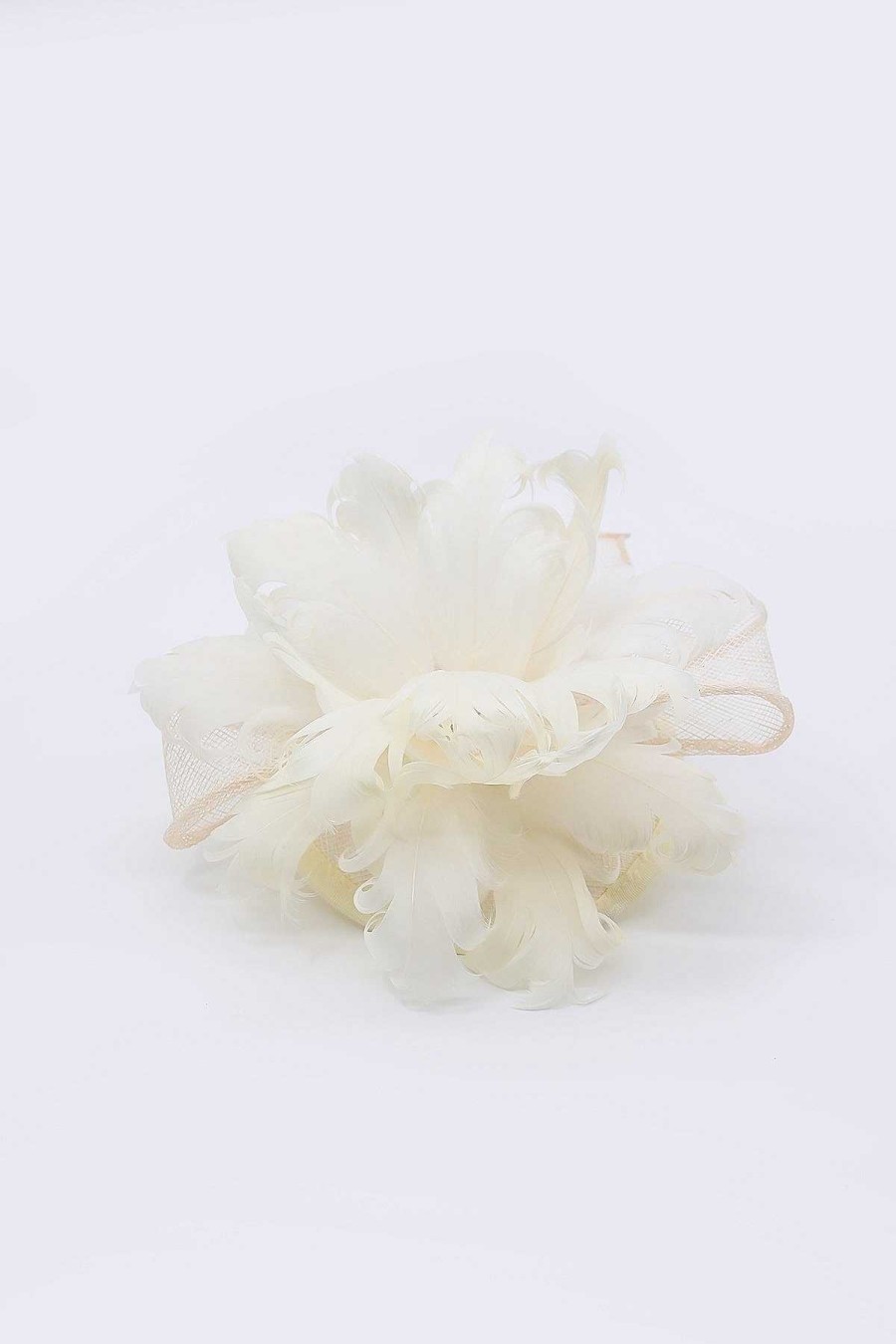 Fascinators | SOUL Accessories Feather And Flower Fascinator In Cream