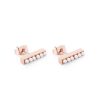 Boxed Gifts | Tipperary Crystal Jewellery Pearl T-Bar Stud Earrings In Rose Gold