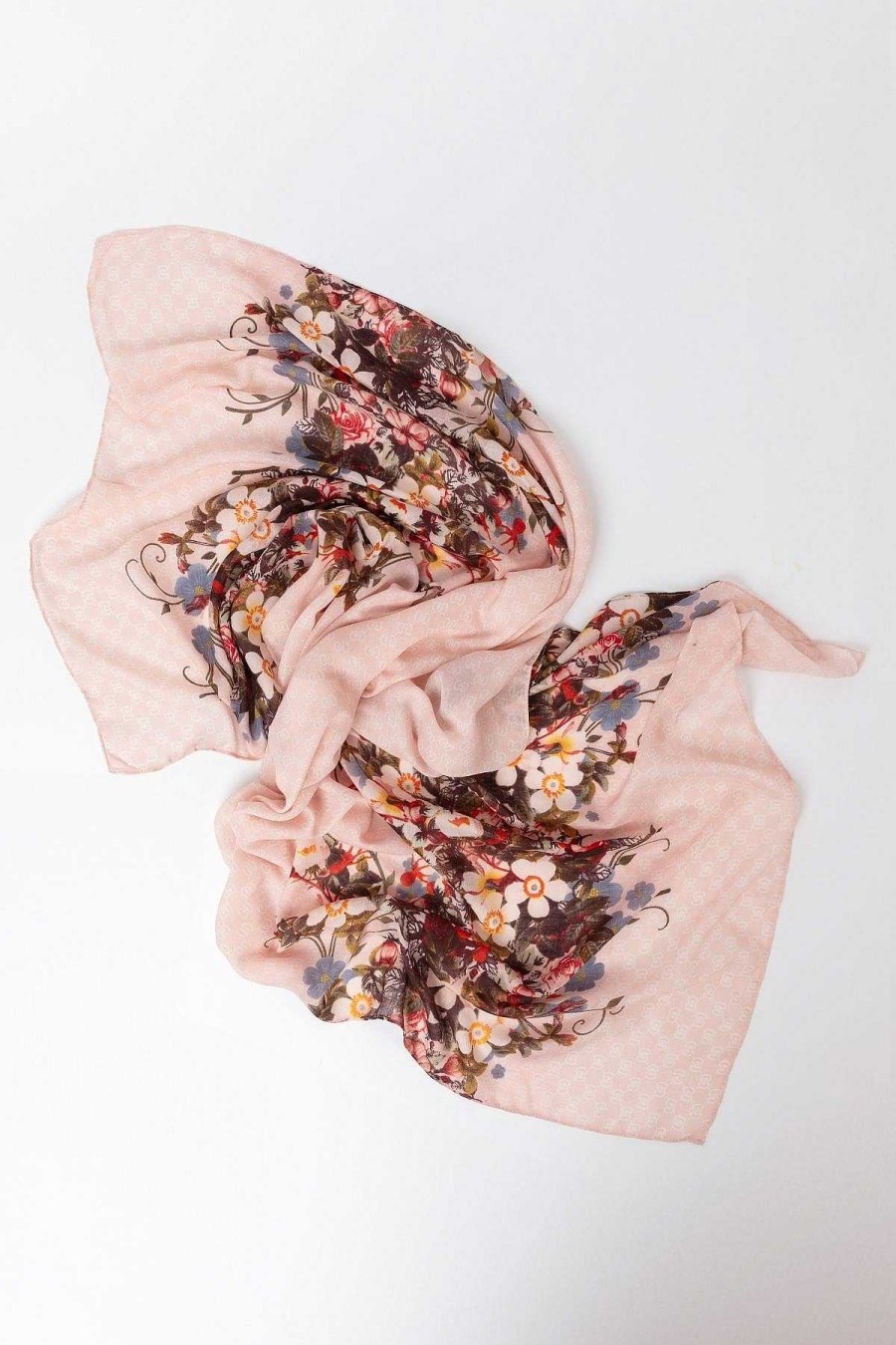 Accessories | Pala D'oro Accessories Floral Scarf In Pink