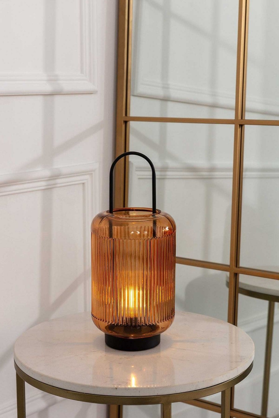 Homeware | Kirkwood Led Amber Glass Lamp