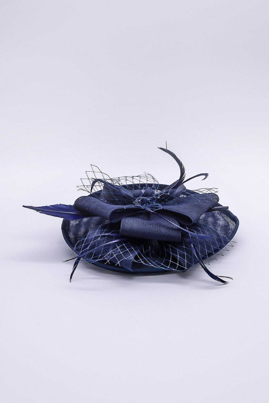 Fascinators | SOUL Accessories Navy Hairband Net & Feather Fascinator