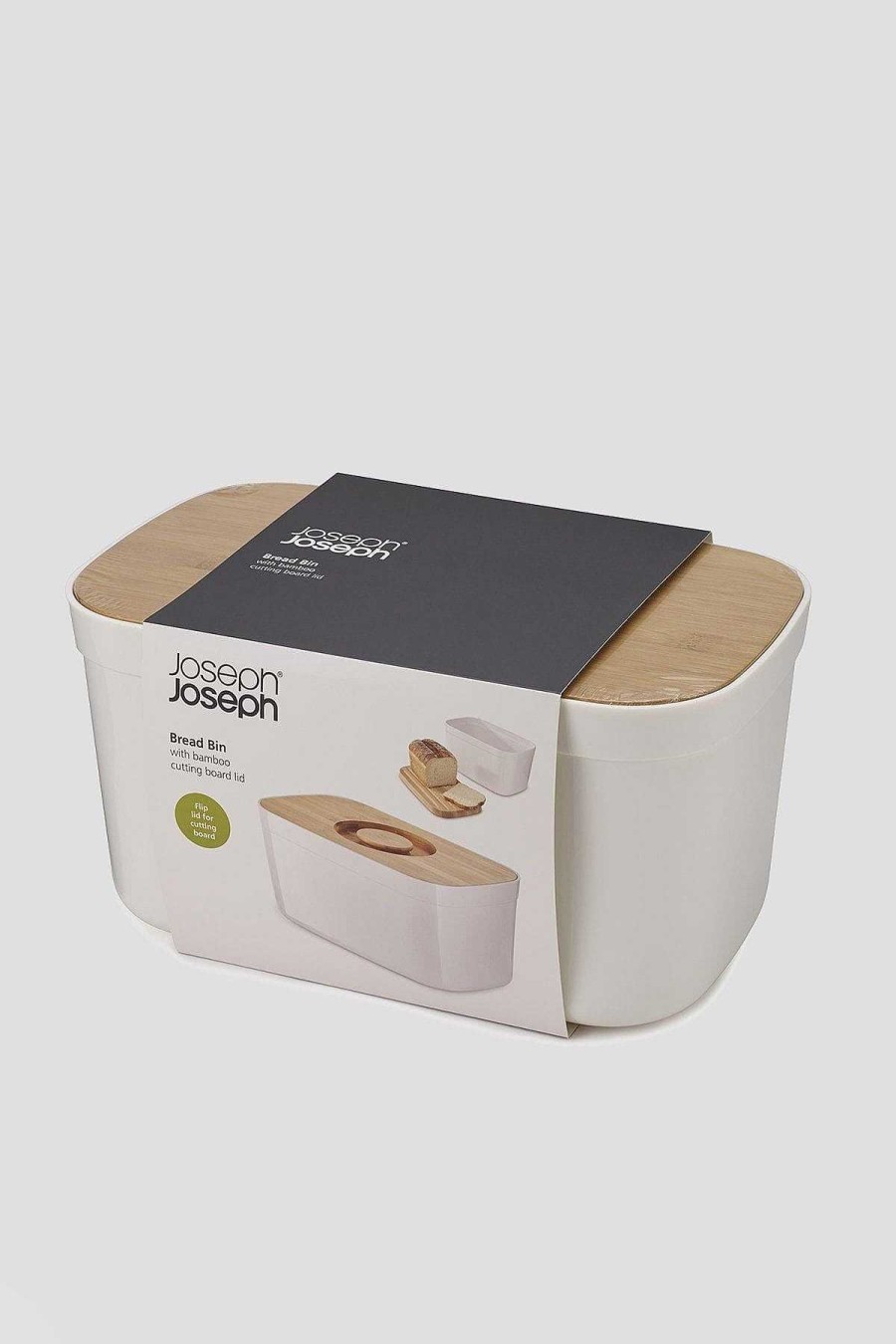 Homeware | Joseph Joseph Bread Bin With Cutting Board Lid In White