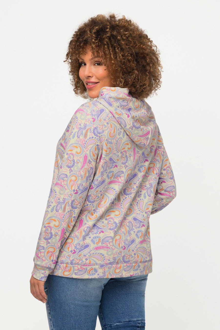 Hoodies & Sweatshirts | Ulla Popken Paisley Print Hoodie In Multi