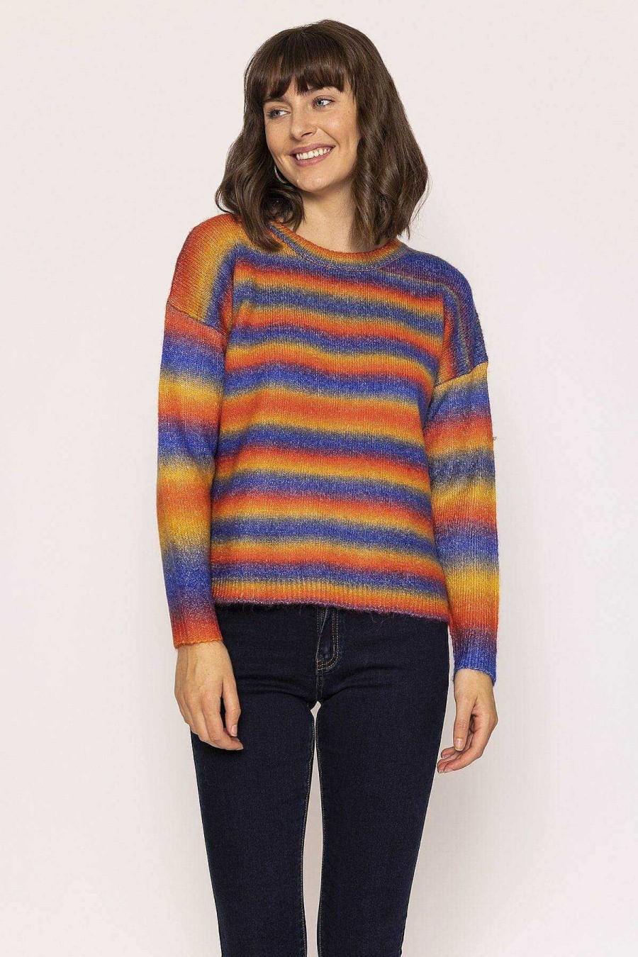 Jumpers & Cardigans | Rowen Avenue Ombre Crew Neck Knit In Blue And Orange