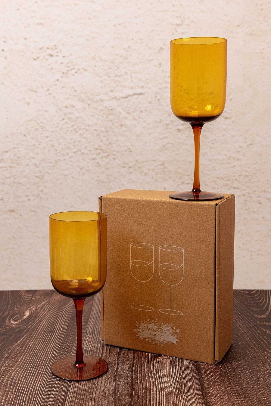 Homeware | Heritage Amber Wine Glass Set Of 2