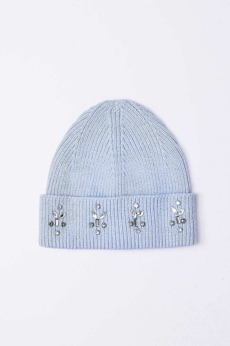 Hats | SOUL Accessories Embellished Beanie In Blue