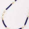 Boxed Gifts | Joularie Lapis And Pearl Beaded Necklace