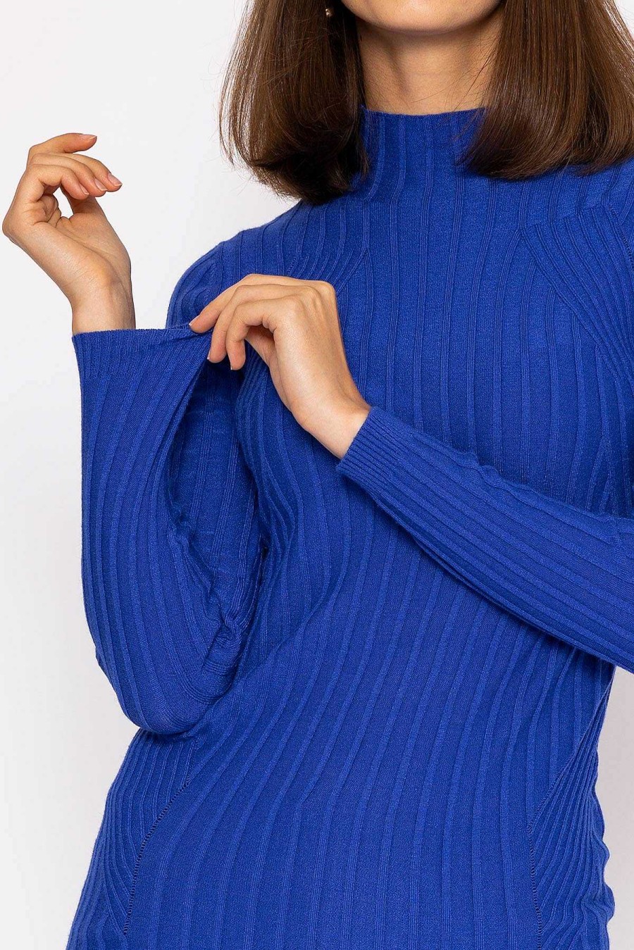 Jumpers & Cardigans | Kelly & Grace Weekend Rib Knit Top In Blue