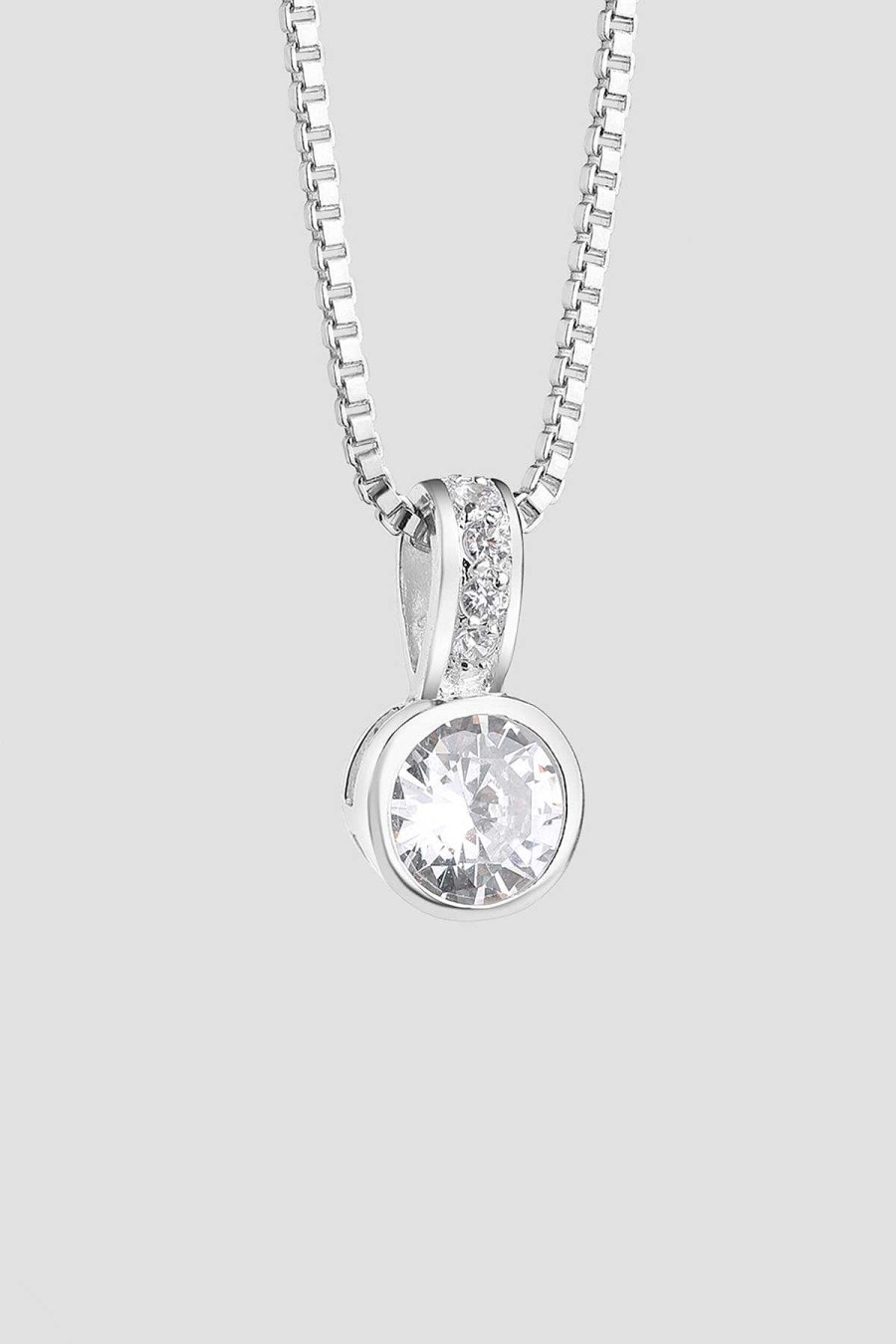 Boxed Gifts | Newbridge Silverware Jewellery Drop Pendant With Large Clear Stone