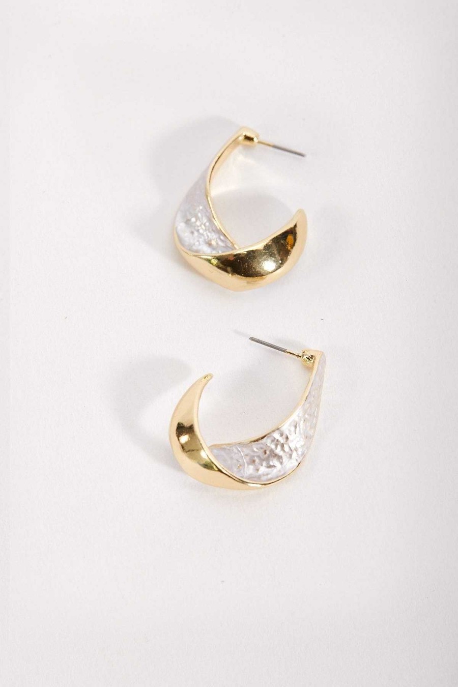 Boxed Gifts | Joularie White Spiral Hoop Earrings