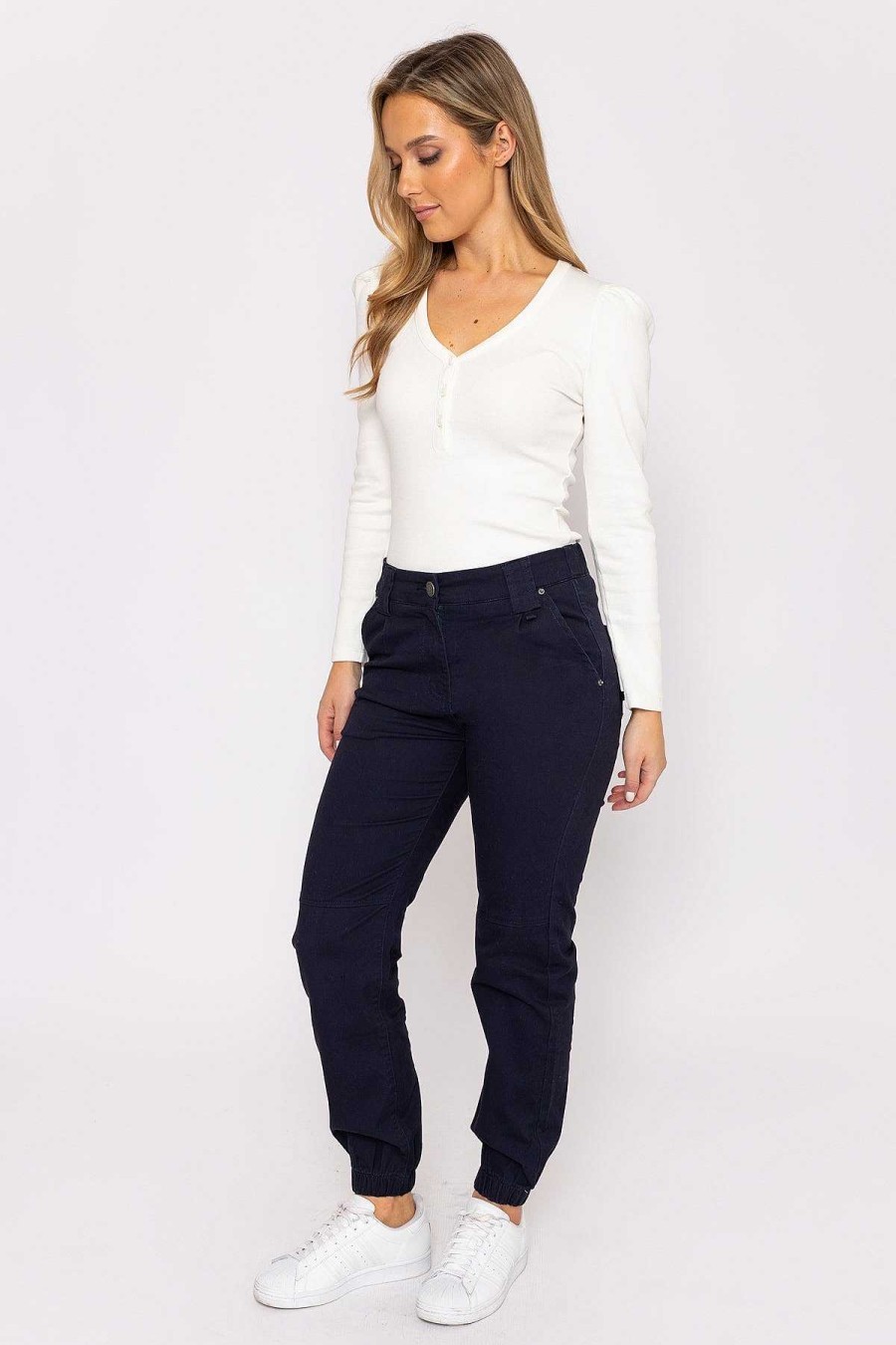 Jeans & Trousers | Kelly & Grace Weekend Cargo Pants In Navy