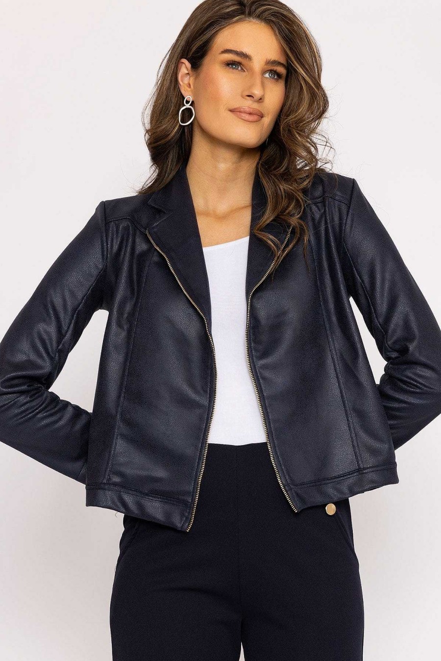 Coats & Jackets | J'aime la Vie Zip Jacket In Navy