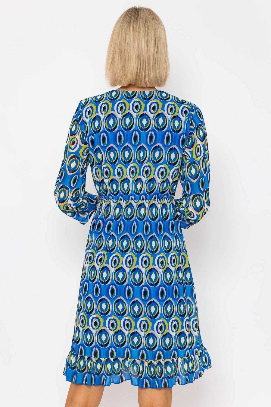 Skater | Pala D'oro Roisin Blue Print Knee Length Dress