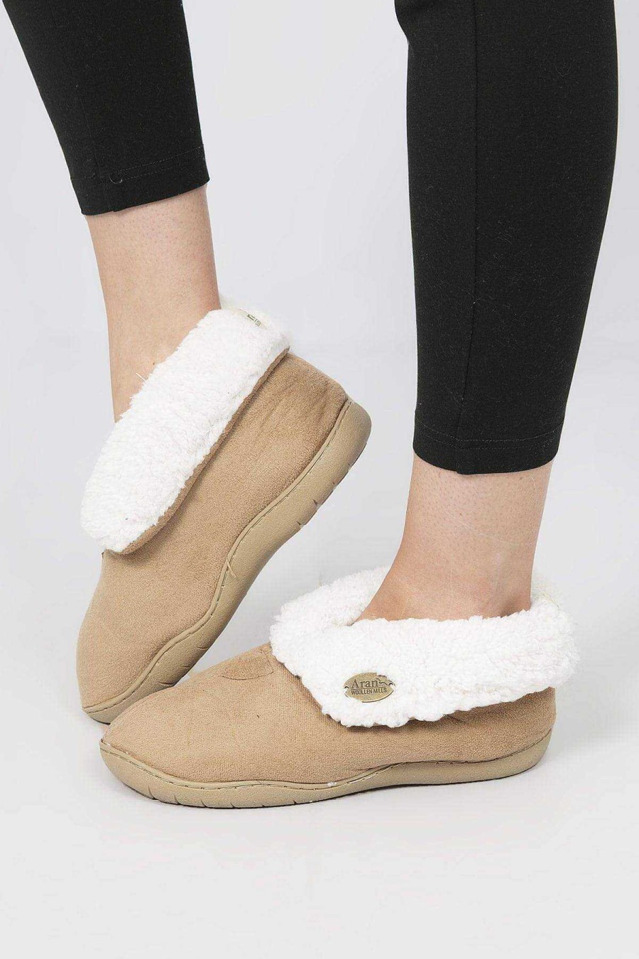 Nightwear | Aran Woollen Mills Faux Suede Adult Slipper Boots