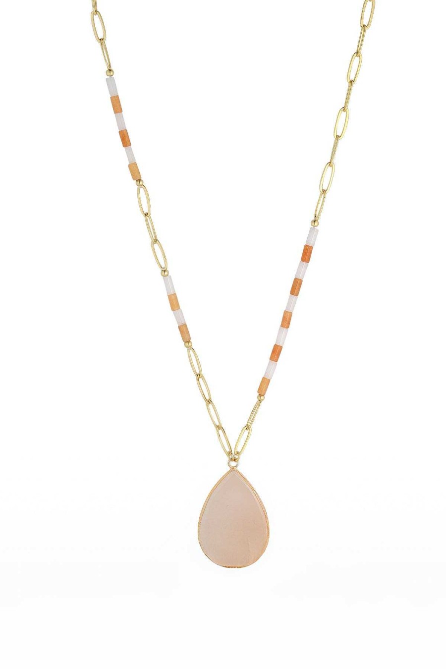 Necklaces | Knight & Day Pink Aventurine Gemstone Mid Length Necklace