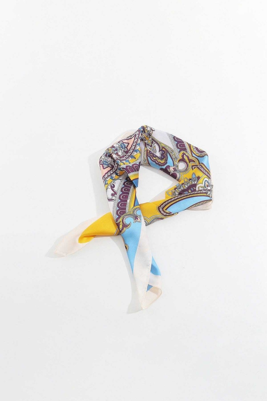 Accessories | SOUL Accessories Paisley Neckerchief Scarf In Yellow