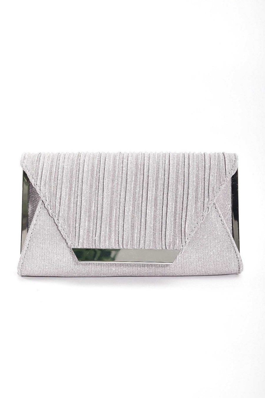 Accessories | SOUL Accessories Sparkle Pleated Front Clutch In Silver