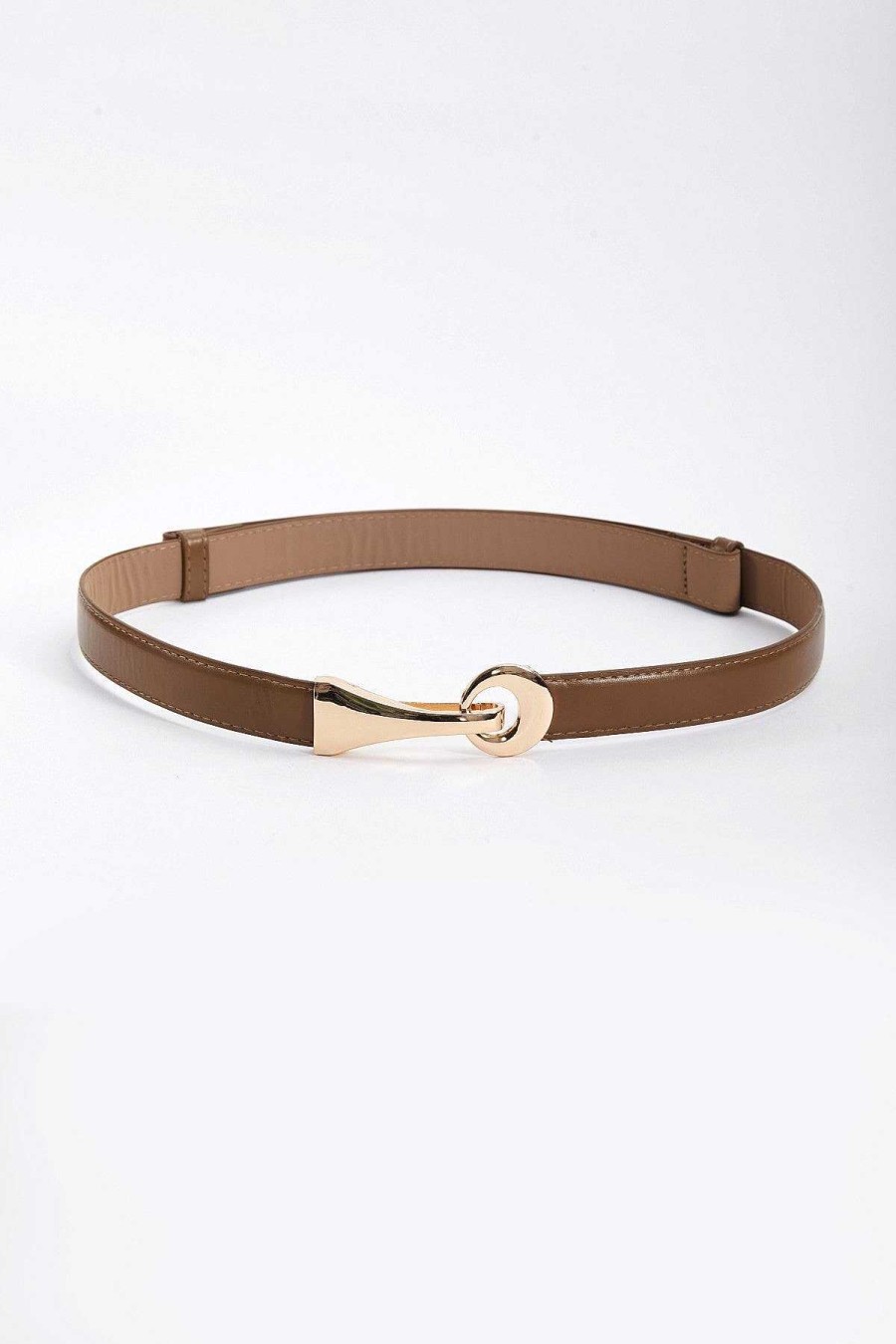 Belts | SOUL Accessories Adjustable Gold Clasp Belt In Brown