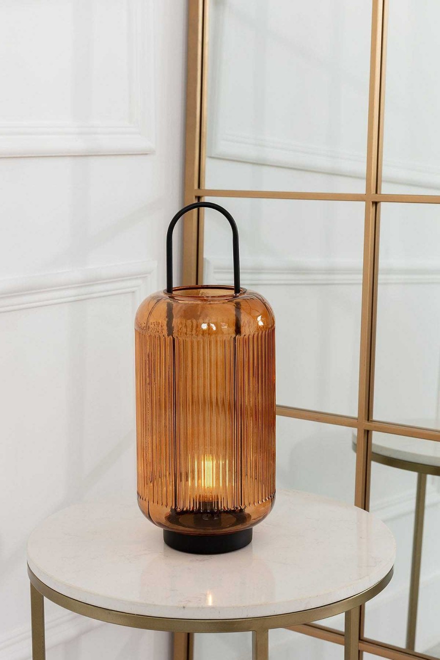 Homeware | Kirkwood Led Amber Glass Lamp