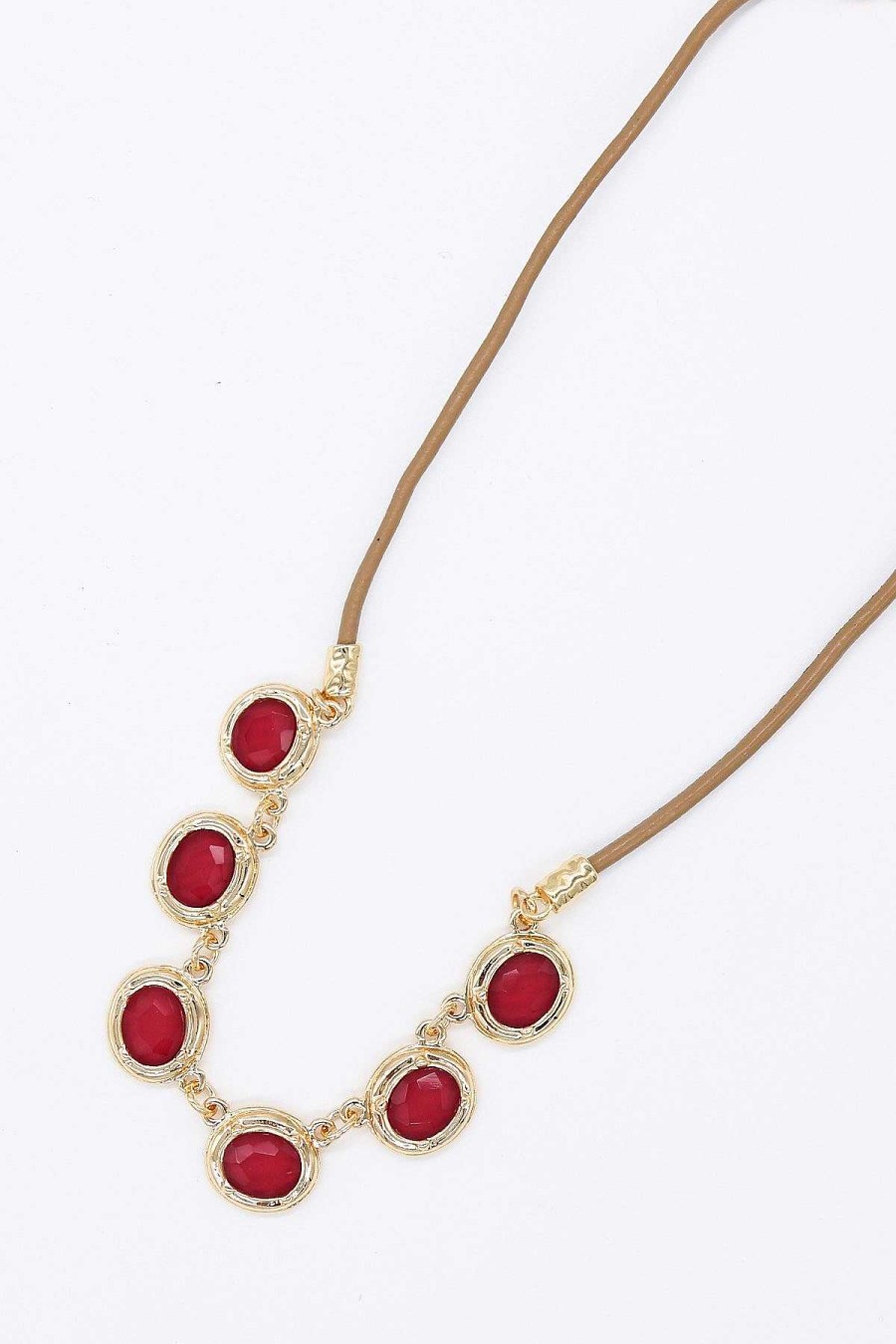 Necklaces | Joularie Multi Stone Necklace In Red