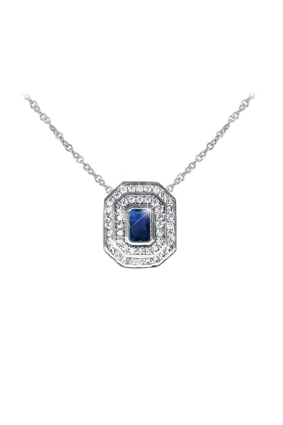 Boxed Gifts | Tipperary Crystal Jewellery Silver Pendant With Sapphire Stone Detail