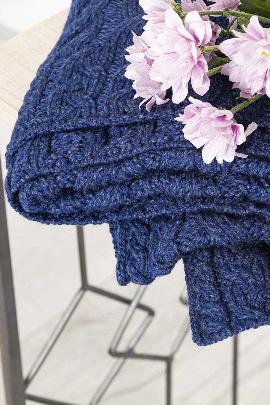 Throws | Aran Woollen Mills Super Soft Merino Throw In Blue