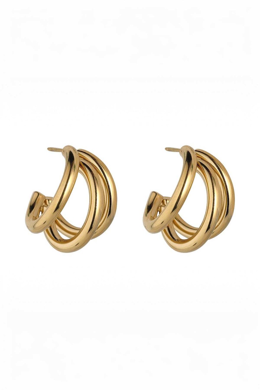 As Seen On Social | Knight & Day Triple Layer Gold Hoop Earrings