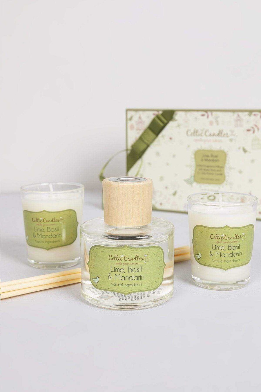 Homeware | Celtic Candles Lime Basil And Mandarin Candle Gift Box