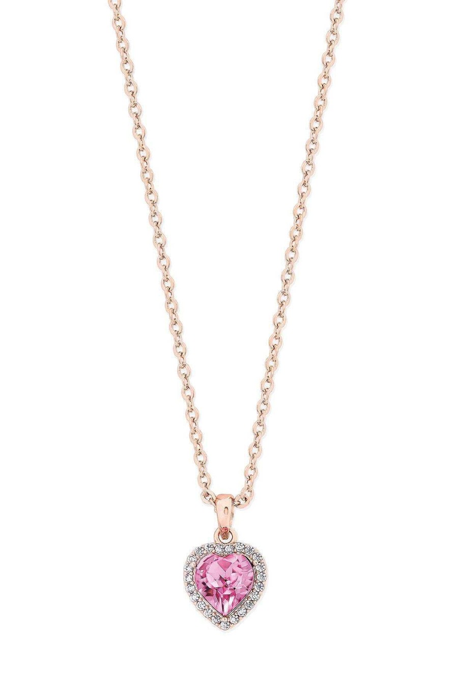 Gran | Tipperary Crystal Jewellery Pink Heart Drop Pendant In Rose Gold