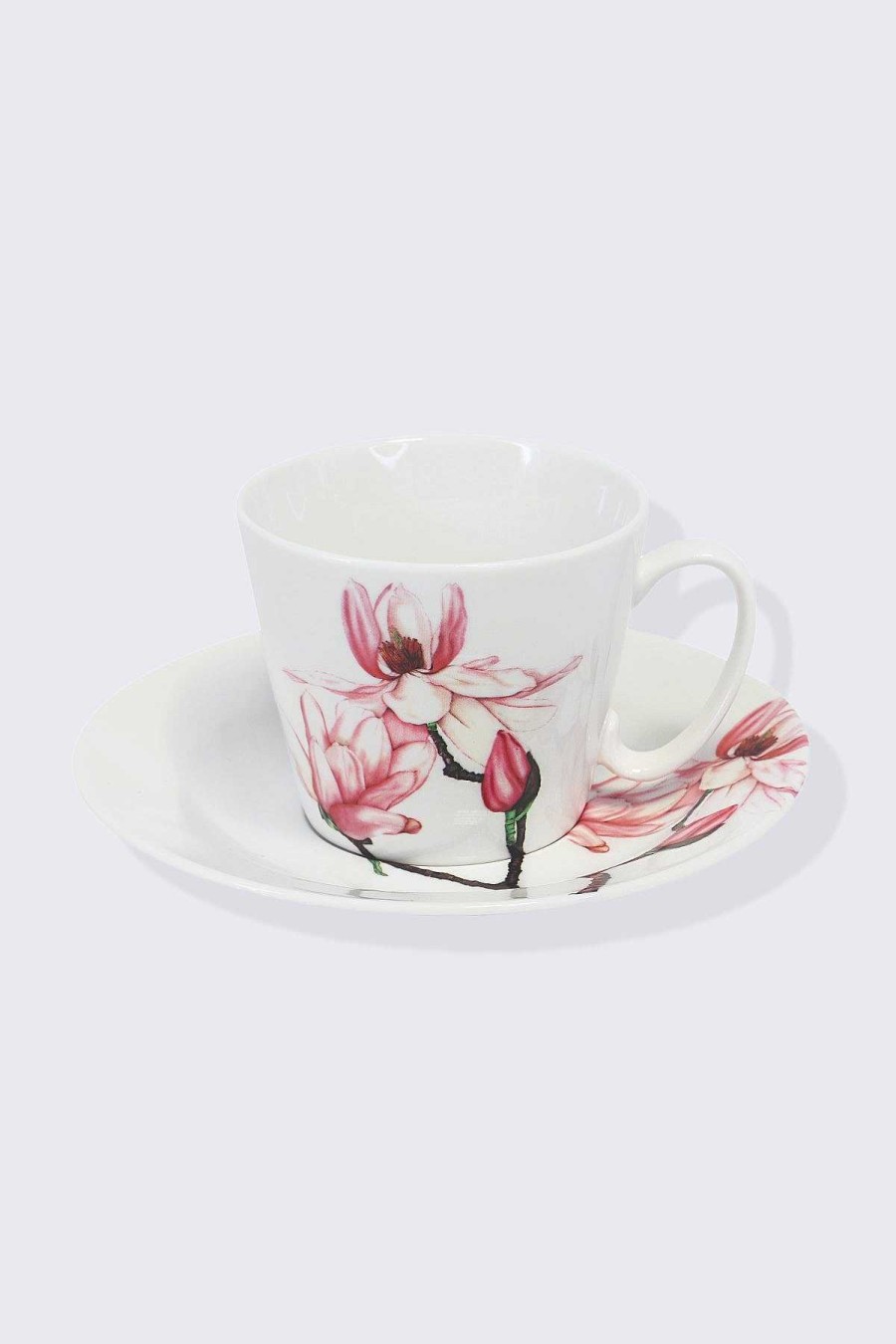 Homeware | Tipperary Crystal Gift Set Of 2 Cups & Saucers Magnolia & Sweet Pea