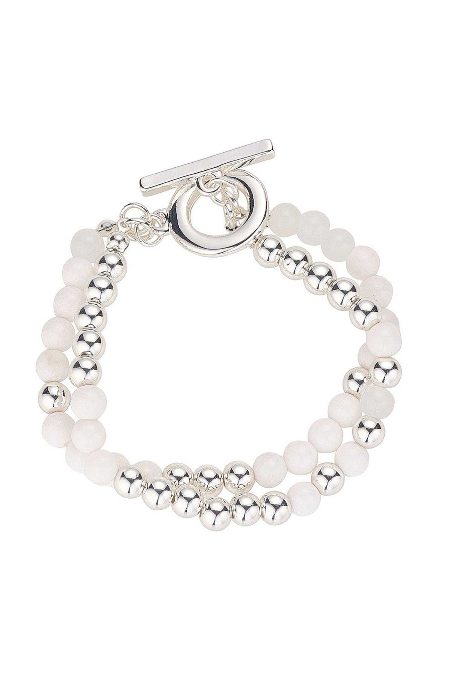 Jewellery | Knight & Day Silver And White Bead Bracelet