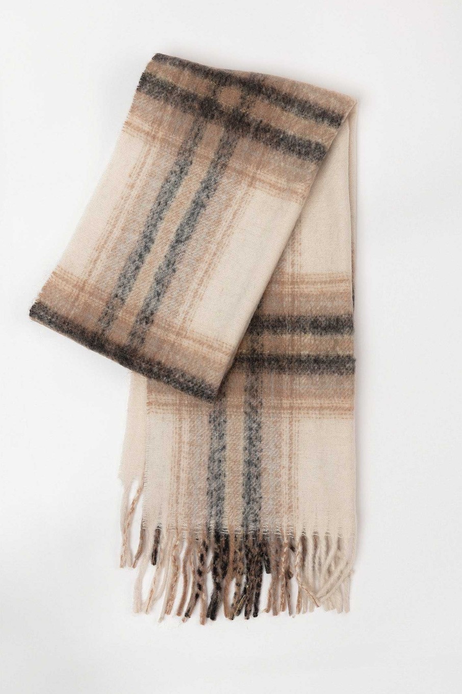 Accessories | SOUL Accessories Check Scarf In Brown Tones