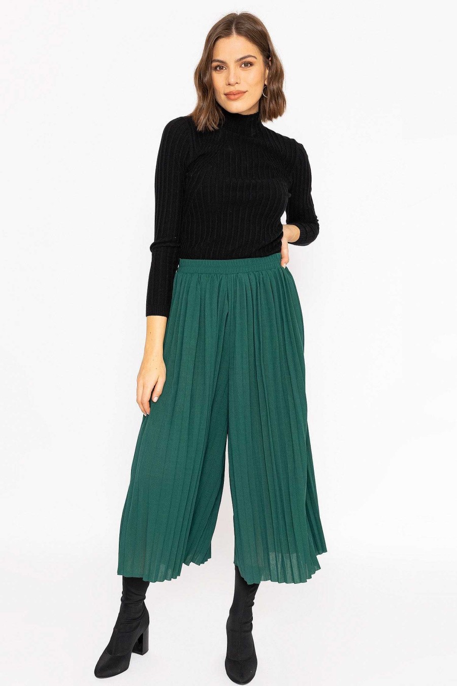 Jeans & Trousers | Rowen Avenue Pleated Wide Leg Pant In Green