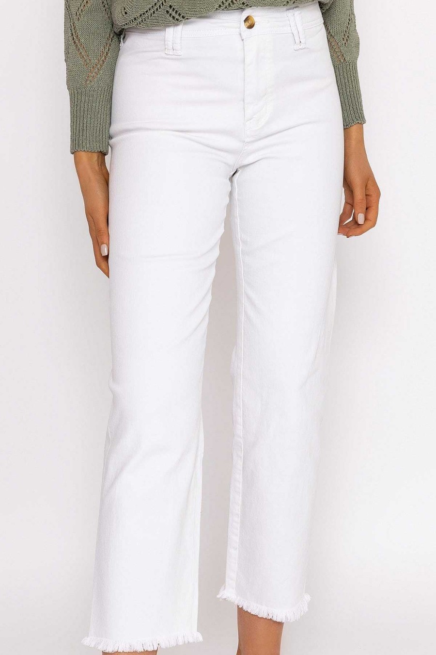 Jeans & Trousers | Kalisson Seamless Hem Jeans In Ecru