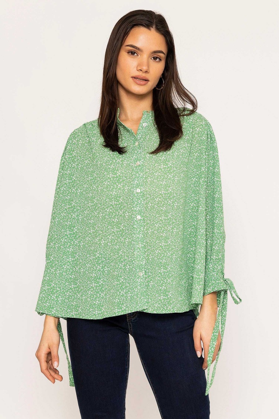 Tops & Blouses | Rowen Avenue Tie Sleeve Blouse In Green