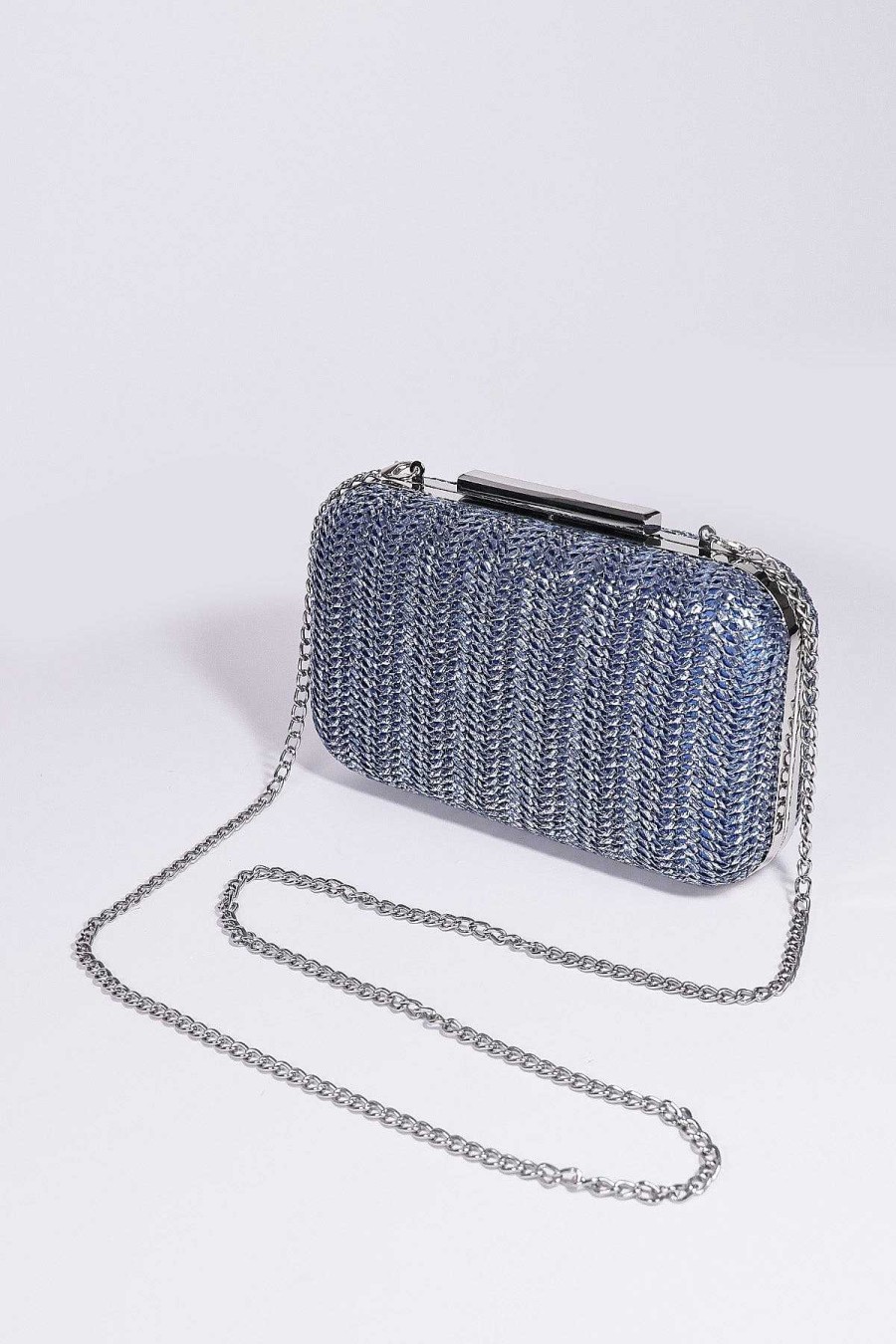 Teenager | SOUL Accessories Woven Metallic Clutch In Navy