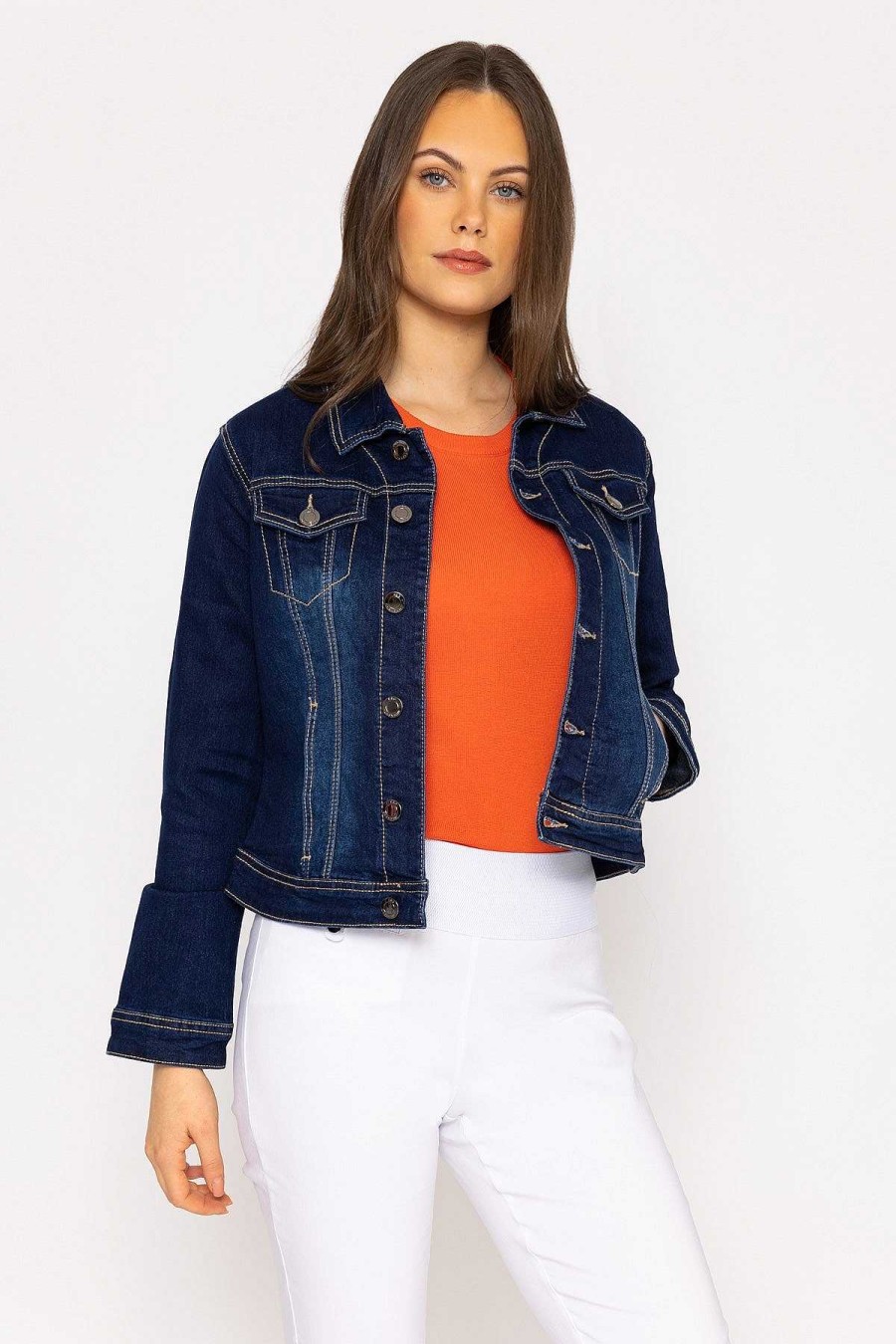 Coats & Jackets | Kelly & Grace Weekend Denim Jacket In Indigo Blue