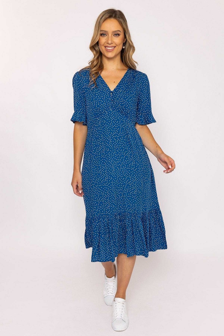 Skater | Rowen Avenue Betty Midi Dress In Blue Print