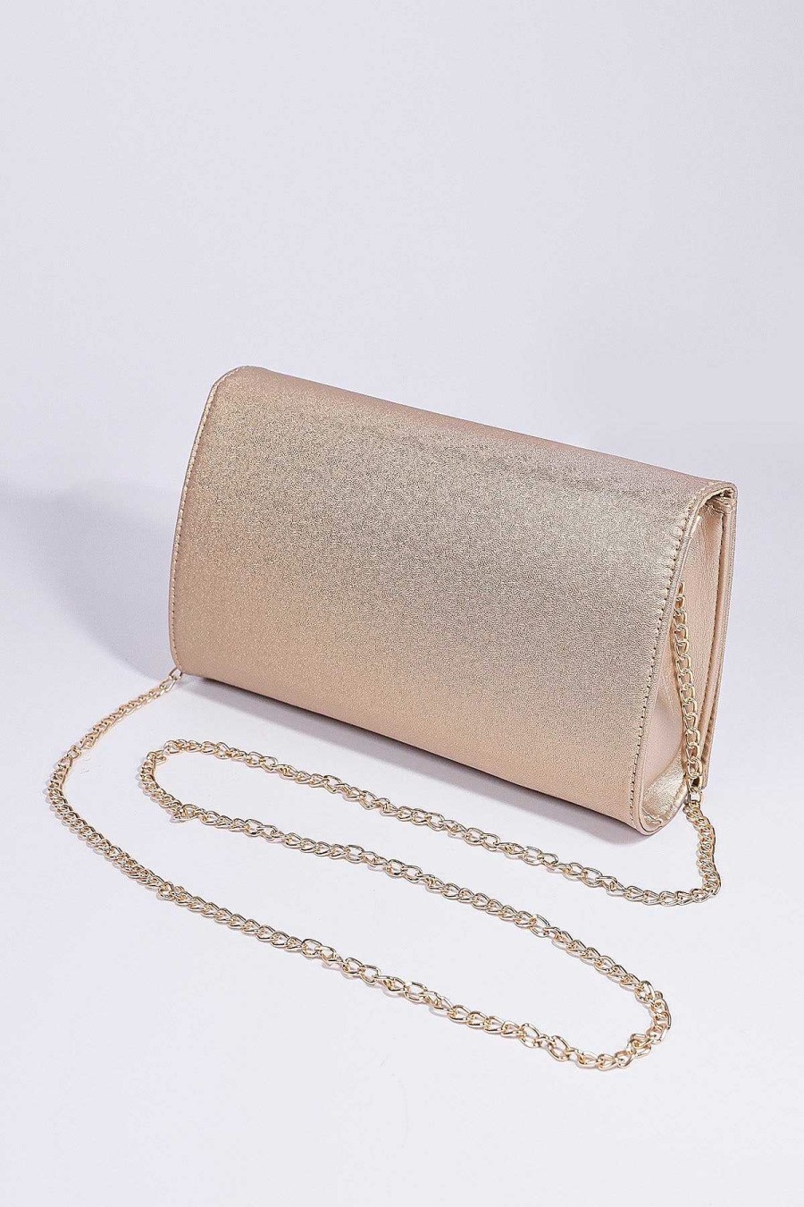 Accessories | SOUL Accessories Metallic Flapover Clutch In Gold