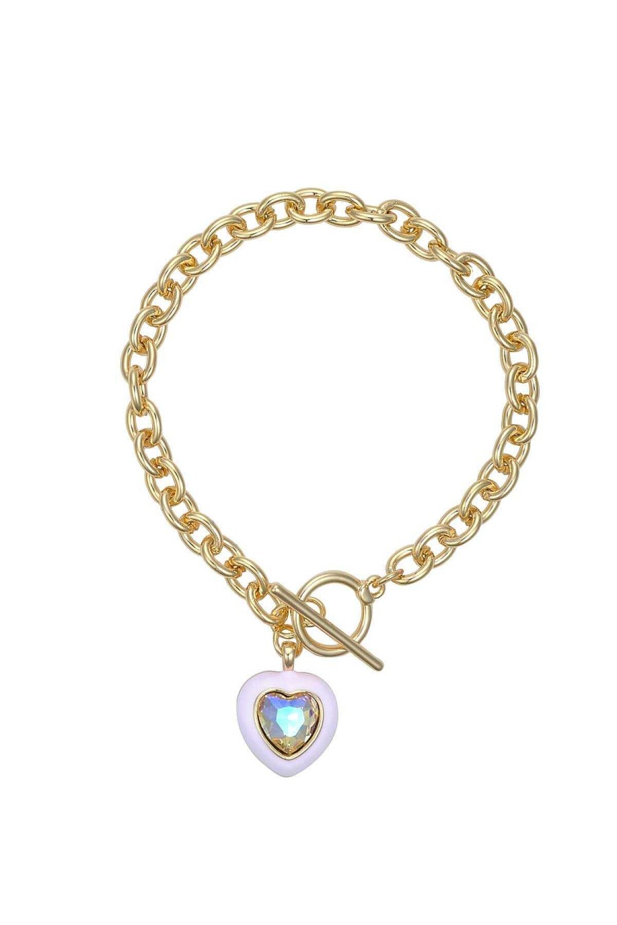 Boxed Gifts | Knight & Day Pink Enamel Heart Bracelet