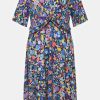 Dresses | Ulla Popken Colorful Dot Print Short Sleeve Midi Dress